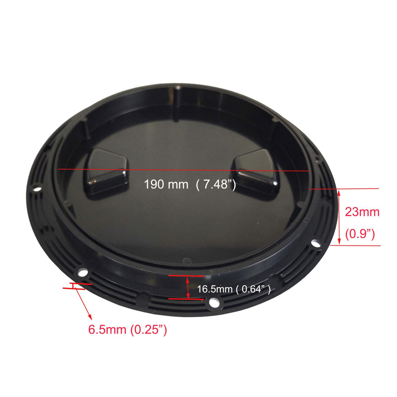 2 Pcs 8 Inch Boat Round Non Slip Inspection Hatch, Detachable Cover and Pre-drilled Holes in Deck Circular Plate with Screws for Marine Yacht RV Truck Vent Accessories