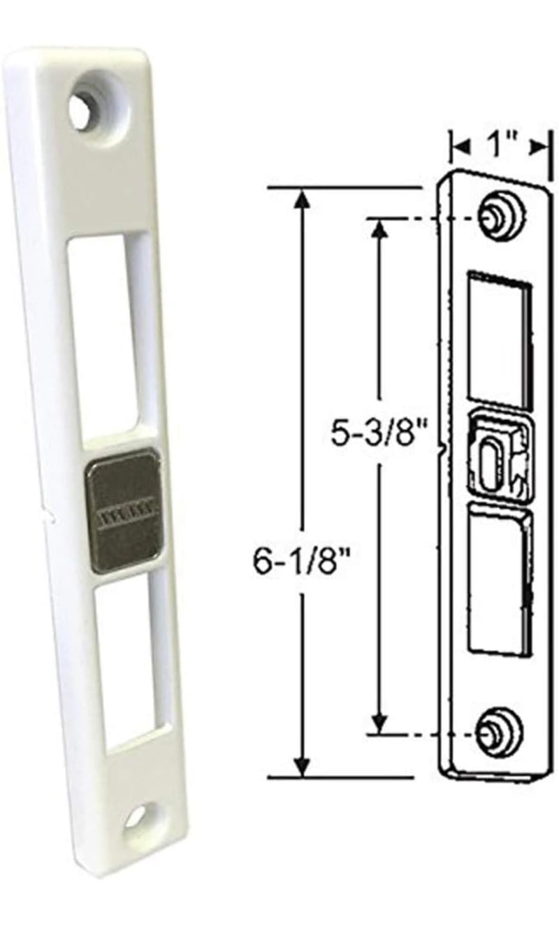 Generic Sliding Patio Door Keeper (Strike Plate), White, HA0208SKWH