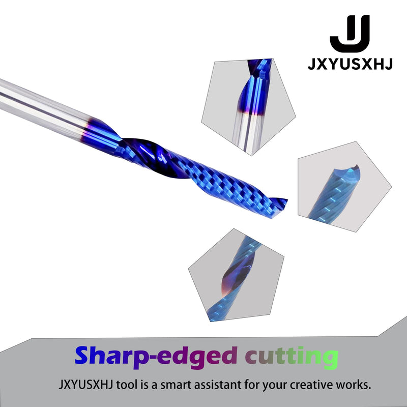 VIC002 3PCS Single Flute End Mill Solid Carbide Upcut Spiral CNC Router Bit Milling Cutter for Aluminum Plastic Acrylic PVC MDF (up Cut, 3PCS 1/4S*1/4D*1-1/2CL*3OVL) up cut