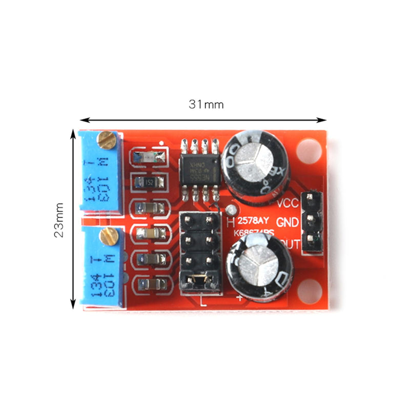 6 Pack NE555 Pulse Generator Frequency Duty Cycle Adjustable Module Square Wave Stepper Motor Driver DC5V-12V Signal Generator for Arduino DIY