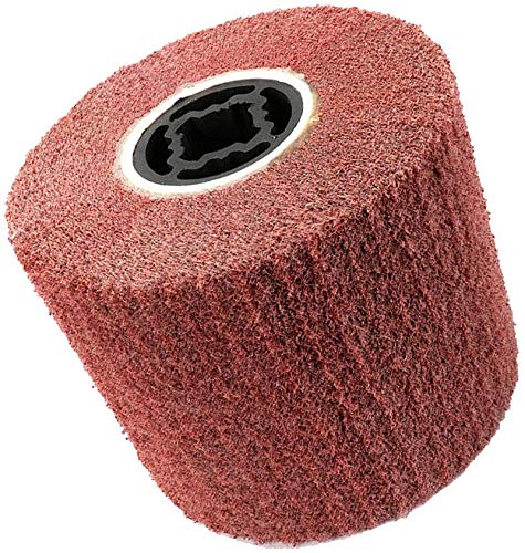 Signi Non Woven Wire Abrasive Drawing Polishing Burnishing Wheel Flap Brush for Surface Treatment Stainless Steel, Aluminum, Copper,Metal 120x100x19mm (60 Grit) 60 Grit