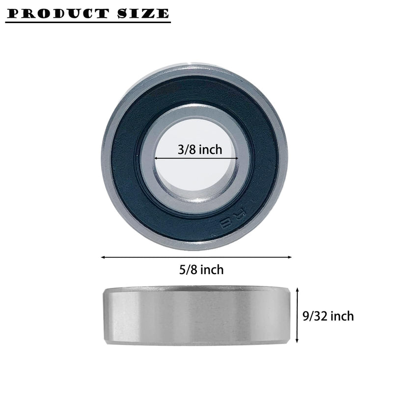 20 PCS R6-2RS Bearings 3/8 ID x 7/8 OD x 9/32 Width Small Bearings Pre-Lubricated and Double Rubber Sealed Miniature Deep Groove Ball Bearing 20