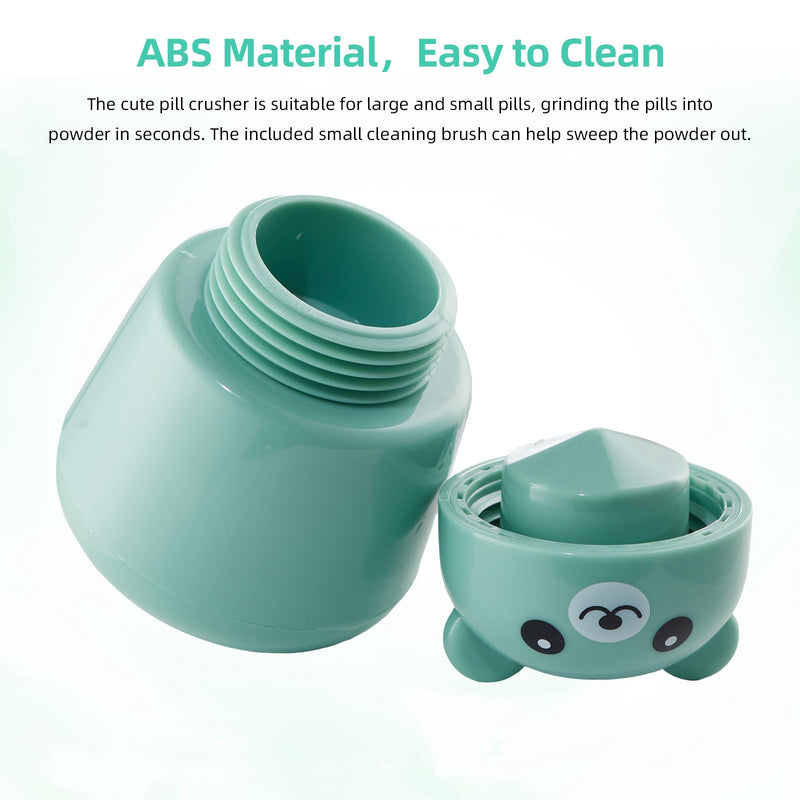 Bear Pill Crusher 2 Pcs Vitamins, Tablets Crusher and Grinder BPA-Free ABS, Easy to Grind & Clean, Leakproof Portable Crusher for Pets, Kids and Elders, Pink+Green