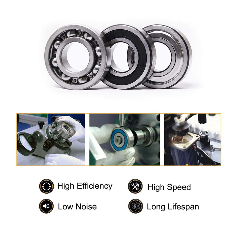 uxcell 6001-2RS Ball Bearing 12mm x 28mm x 8mm Double Sealed 180101 Deep Groove Bearings High Carbon Steel Z1 2pcs 6001RS (12*28*8)