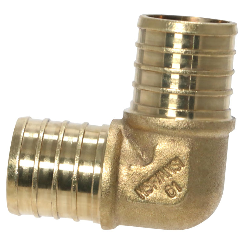 5 Pieces XFITTING 1" X 1" Pex Elbow - Brass Crimp Fitting Elbow, Full Port (Pack of 2) 1 Inch (Pack of 2)