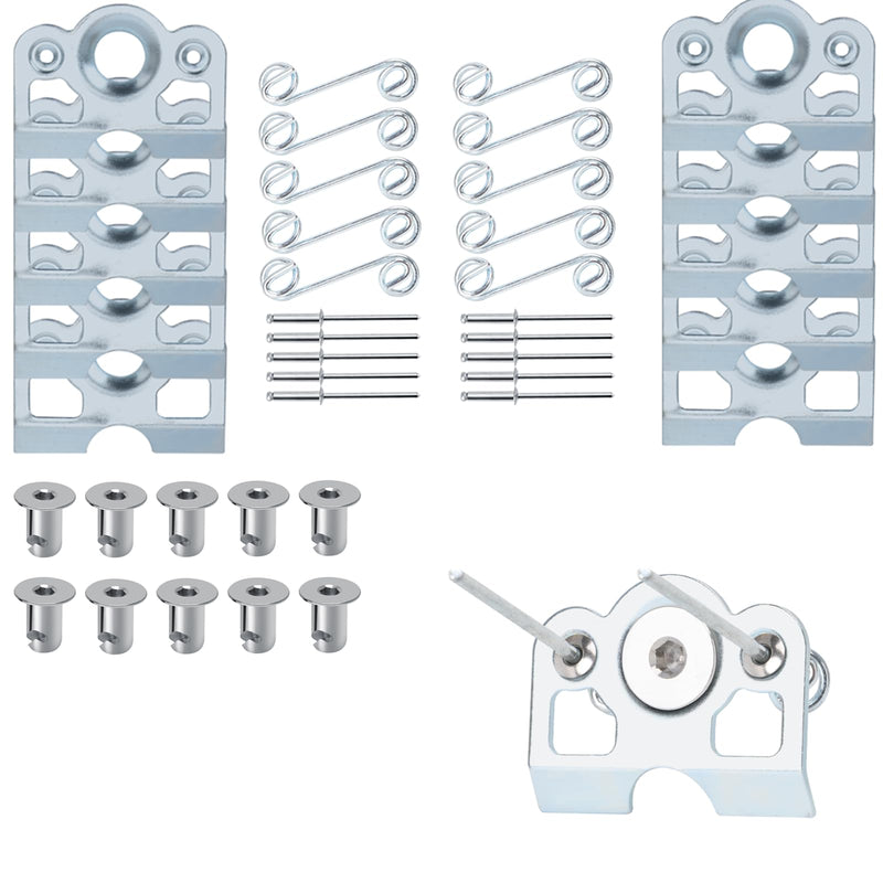 1/4 Turn Quick Release Steel Slot Head Dzus Button with Springs and Dimpled Tabs (10 Pack)
