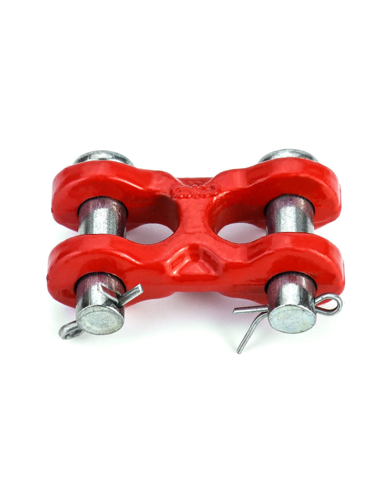 QWORK 3/8 Inches Twin Clevis Safety Chain Repair Links, 2 Pack Trailer Tie Down Links, Industrial Grade Heavy Duty Material - 6,600 LBS. Capacity 6600lbs