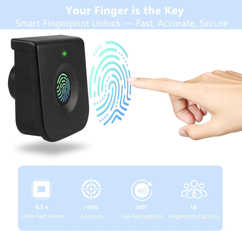 UMIKSMART Smart Cabinet Lock Fingerprint Cabinet Lock Keyless Biometric Drawer and Wardrobe Lock Hidden Hole-Free DIY Installation Secure Smart Lock for Home Office Furniture Storage