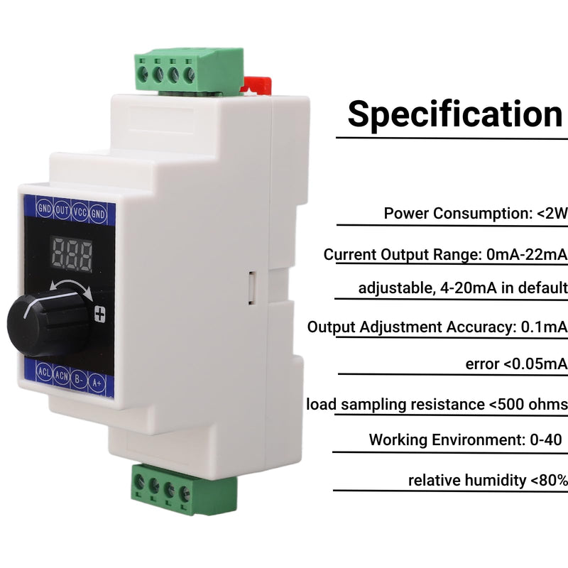 Digital Display Analog Simulator Generator Rail Installation Current Generator 4 to 20mA for PLC Panel Debugging