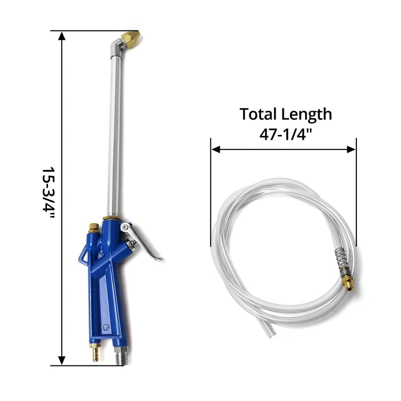 QWORK Air Blow Gun Pneumatic Engine Cleaning Gun with 4Ft Hose, Cleaning Degreaser Sprayer Tool 1 pc
