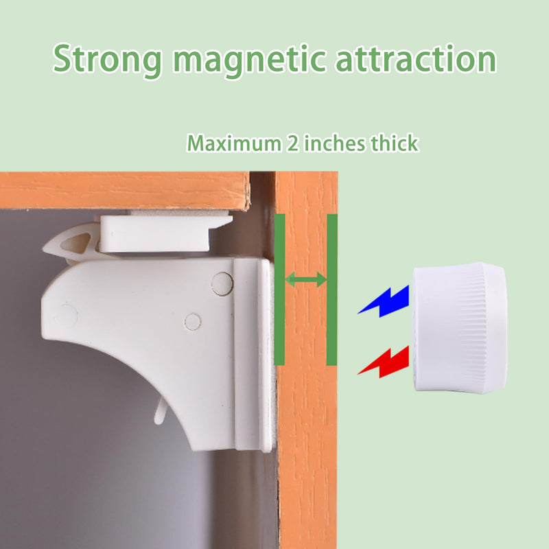 10 Pack Vkania Magnetic Cabinet Locks Baby Proofing - Baby Safety Latches for Drawers and Cabinets - Easy Installation No Drilling 10