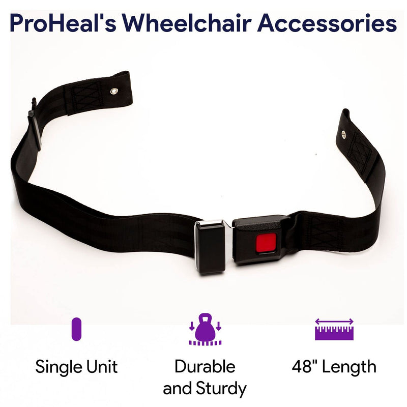Wheelchair Seatbelt with Push Button, Quick Release - Secure and Easily Attachable Belt Positioning Lap Strap - Prevent Sliding Wheelchair Seat Belt - 48" 48"