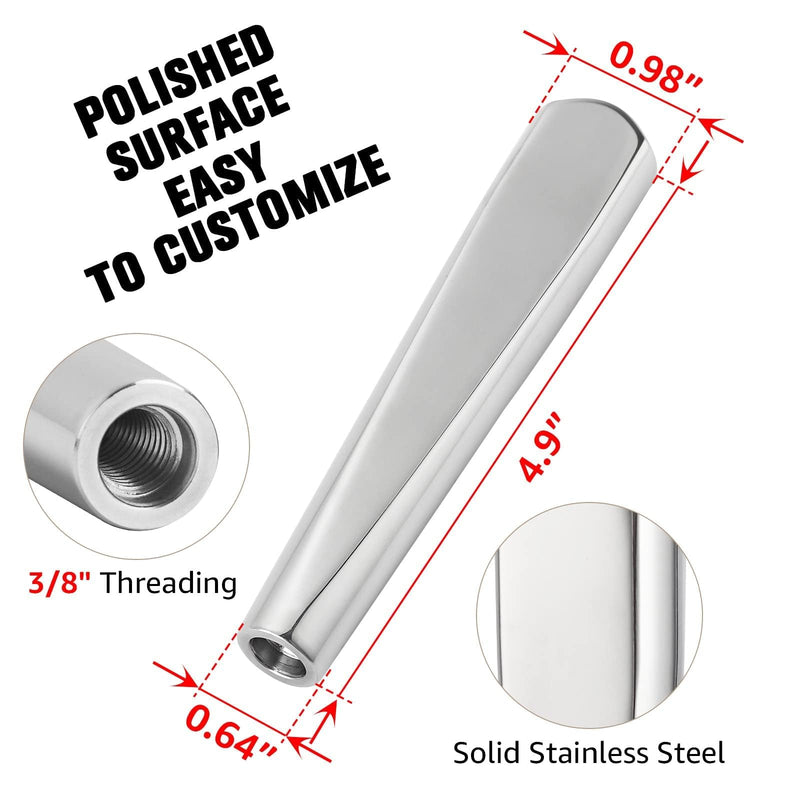2 PCS Beer Faucet Handles All 304 Stainless Steel Keg Tap Handle Standard 3/8" Thread American Draft Beer Tap Handles for kegerator Tower for bar Pack of 2