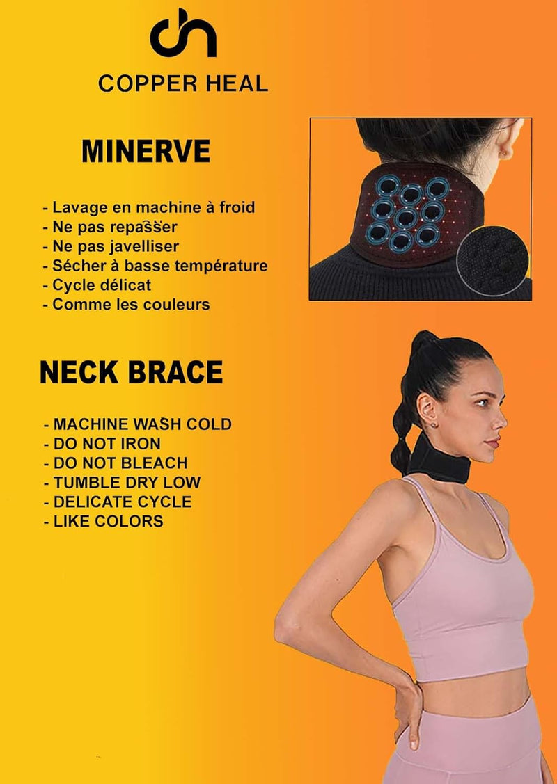 Magnetic Neck Brace Self-Warming Adjustable Neck Support With Velcro Fastener Neck Support Breathable Cervical Therapy Neck Wrap For Neck Injury Pain Stiffness Cervical Spine