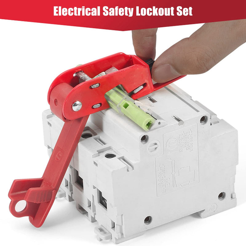 Circuit Breaker Lockout Red Electrical Box Circuit Breaker Lockout Kit, Tagout Breaker Box Lock Circuit Breaker Switch Lock Device with Padlock High Strength Nylon and Aluminium - NewNest Australia