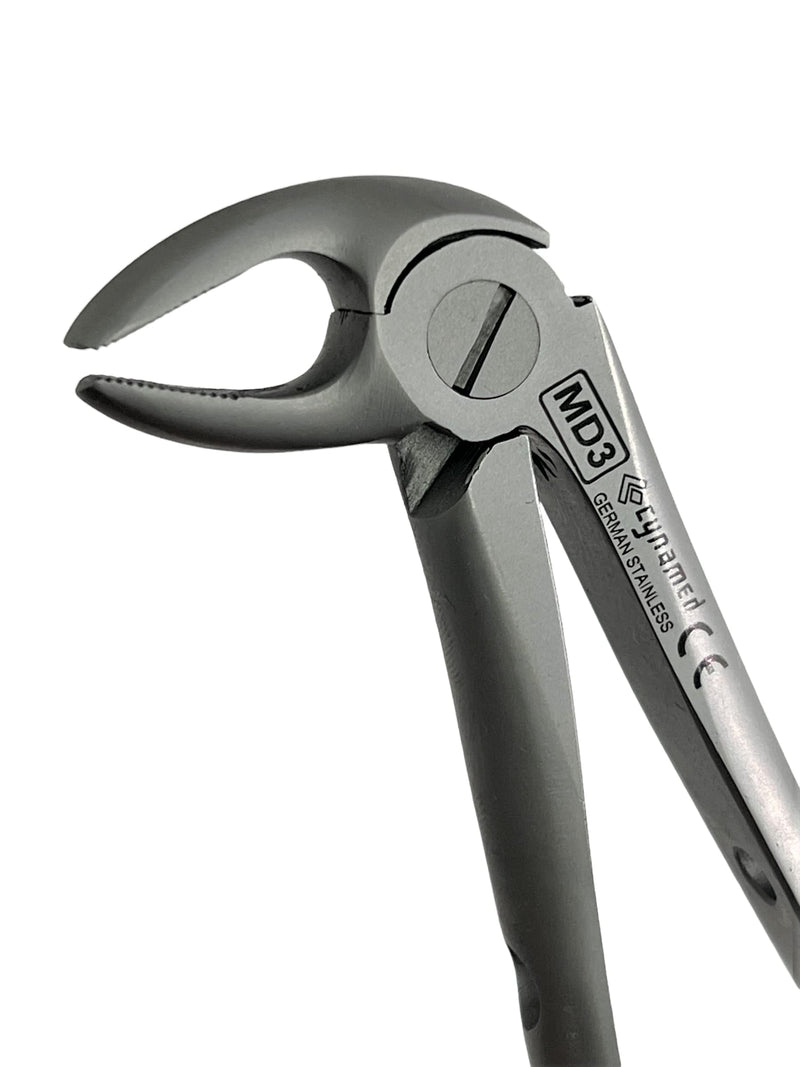 Dental Extracting Extraction Serrated Forceps Mead MD3, for Lower Bicuspid, Lower Cuspid, Lower Incisor, Lower Root, Premium Quality Gold Handle, Stainless Steel