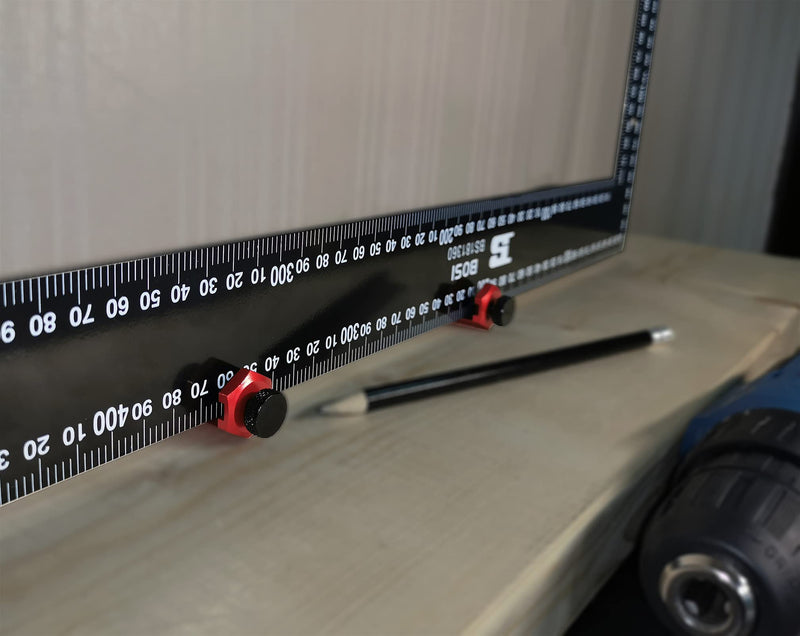 Stair Gauges for Framing Square and Rafter，Lengthen，Anti-Lost (Pair) RED