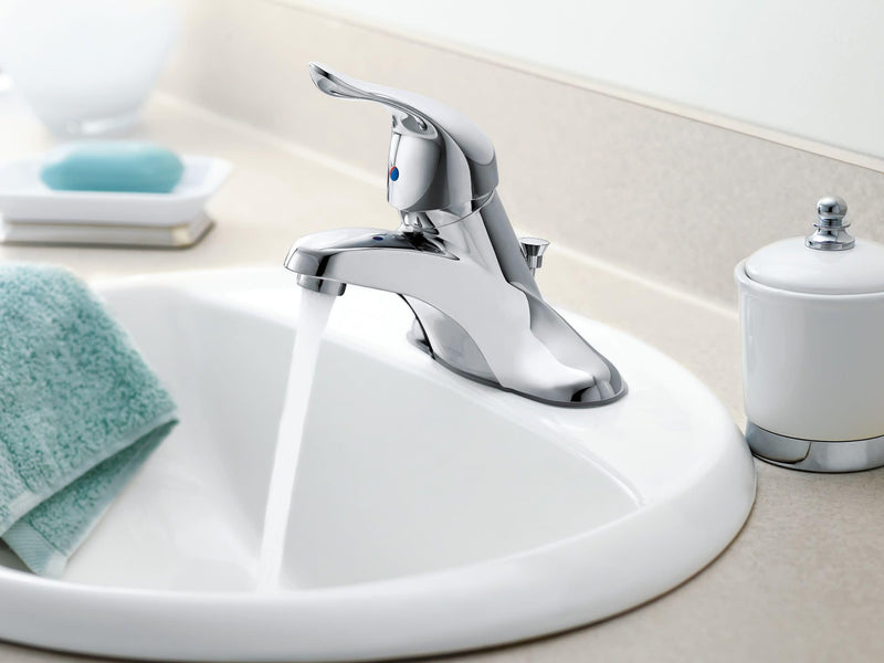 Moen Chateau Chrome Single Handle Bathroom Faucet Without Drain Assembly, L4605 0.5