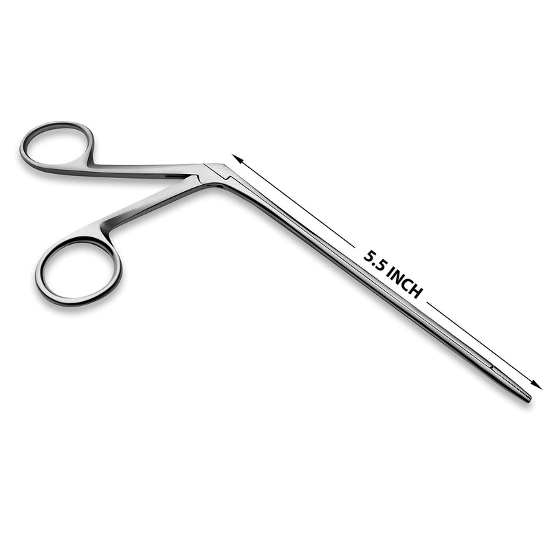 Precise ENT Procedures with Alligator Ear Forceps - Curved Jaw Design, Non-Slip Grip Handle, Fine-Tip, Reusable and Easy to Clean - 5.5 Inches 5.5 Inch