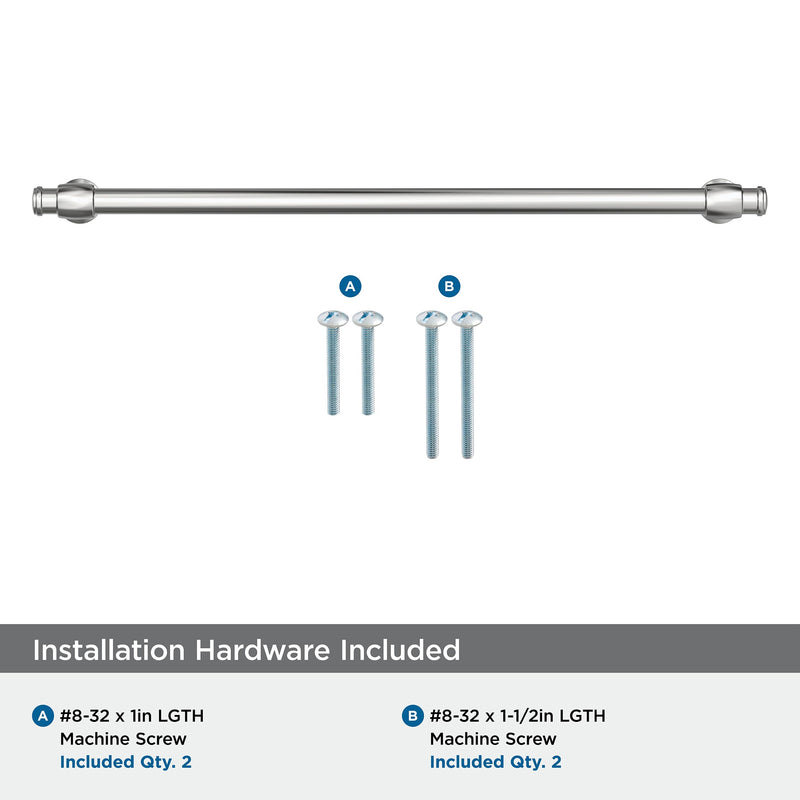 Amerock 12-5/8" Winsome Polished Chrome Drawer Pull | 12-5/8 inch (320mm) Center-to-Center Mounting Distance and 14-5/16 inches Overall Length, Durable Zinc Cabinet Hardware 12-5/8 Inch (320 mm) Center-to-Center
