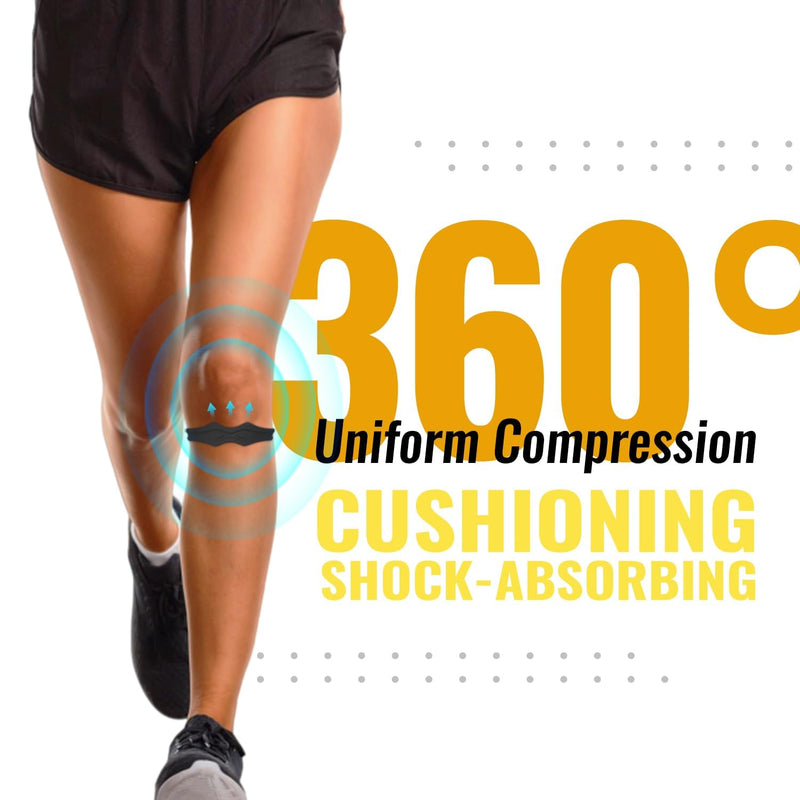 Fitgeno Knee Strap Patella Support: Knee Band for Patellar Tendon Pain Relief - Knee Brace for Tendonitis Jumpers Running Sports Basketball Men Women 2 Packs (Black) Black