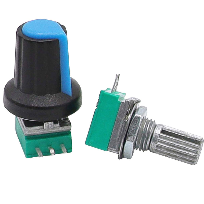 TWTADE 10Pcs Single Linear Rotary Seal Amplifier Potentiometers Type 10k Ohm Knurled Shaft 3Pin RK097N-3-10K
