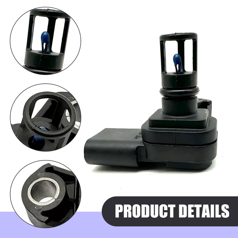 MERCGQ2415BL-1PC Black Automotive Intake Pressure and Temperature Sensor, Replacement for OE: 12681993 082800-0630