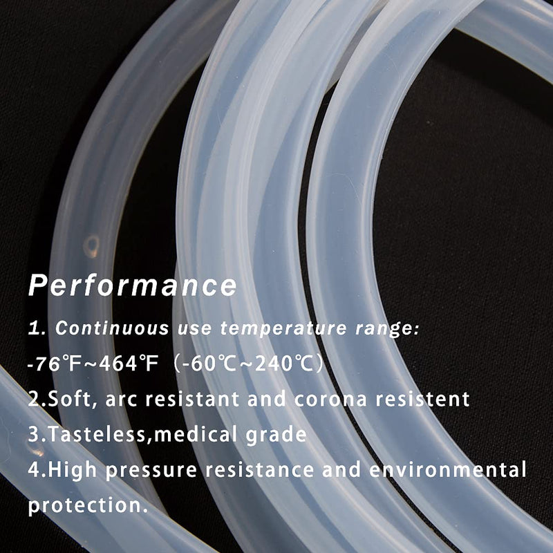 Quickun Pure Silicone Tubing, 4mm ID x 6mm OD High Temp Food Grade Tube Pure Silicone Hose Tube for Home Brewing, Beer Line, Kegerator, Wine Making, Aquaponics, Air Hose by Proper Pour (3.28 Ft) 3.28Ft (1meter) 4mmx6mm