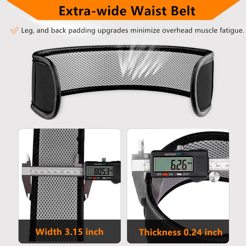 Full Body Safety Harness Tool Fall Protection，OSHA/ANSI Compliant,ASTM F1774certified | INTERNAL Shock Absorbing Lanyard（Orange）