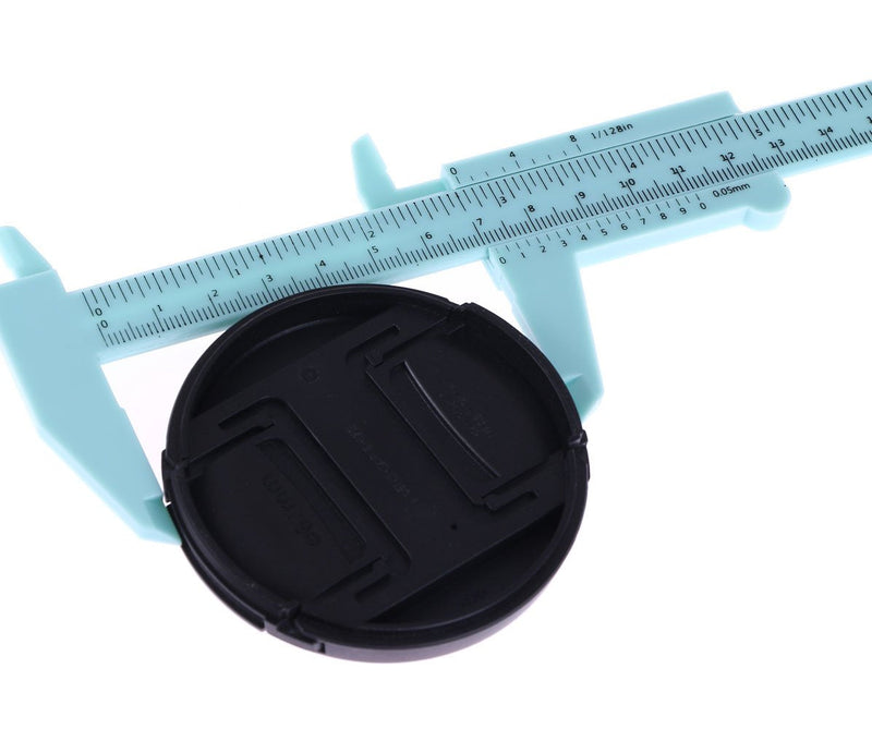 Penta Angel 3Pcs Plastic Caliper Inch/Metric 6Inch 150mm Mini Caliper Double Scale Ruler Measuring Tool for Student (White and Blue and Green)