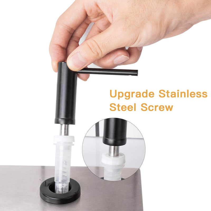 Matte Black Kitchen Sink Soap Dispenser GAPPO Countertop Pump Hand Lotion Built in Bottle Upgrade Stainless Steel Screw Matte Black (With 17 Oz Bottle) With 17 oz bottle
