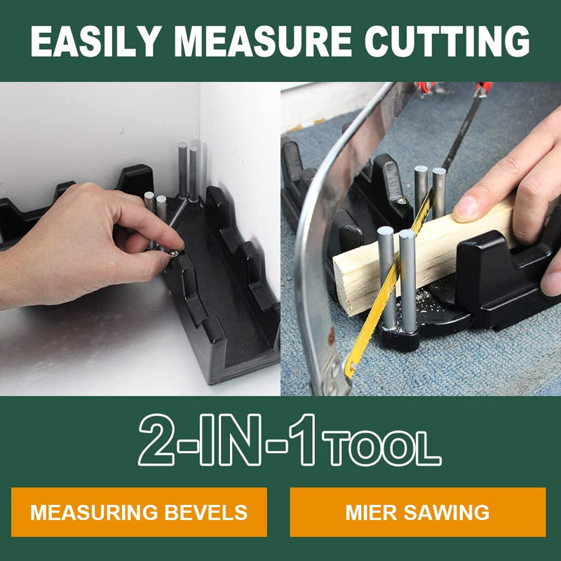 2-in-1 Mitre Measuring Cutting Tool, Measuring and Sawing Mitre Angles Cutting Tool for Home Improvement, Carpentry Work, Miter Saw Protractor Tool Professional woodworking tools