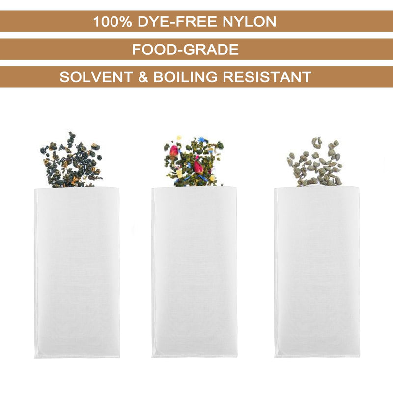 90 Micron Food Grade Nylon Tea Filter Bags 2.5"x4.5" Pressable Rosin, Filter Tea 40 Pack 90 Micron