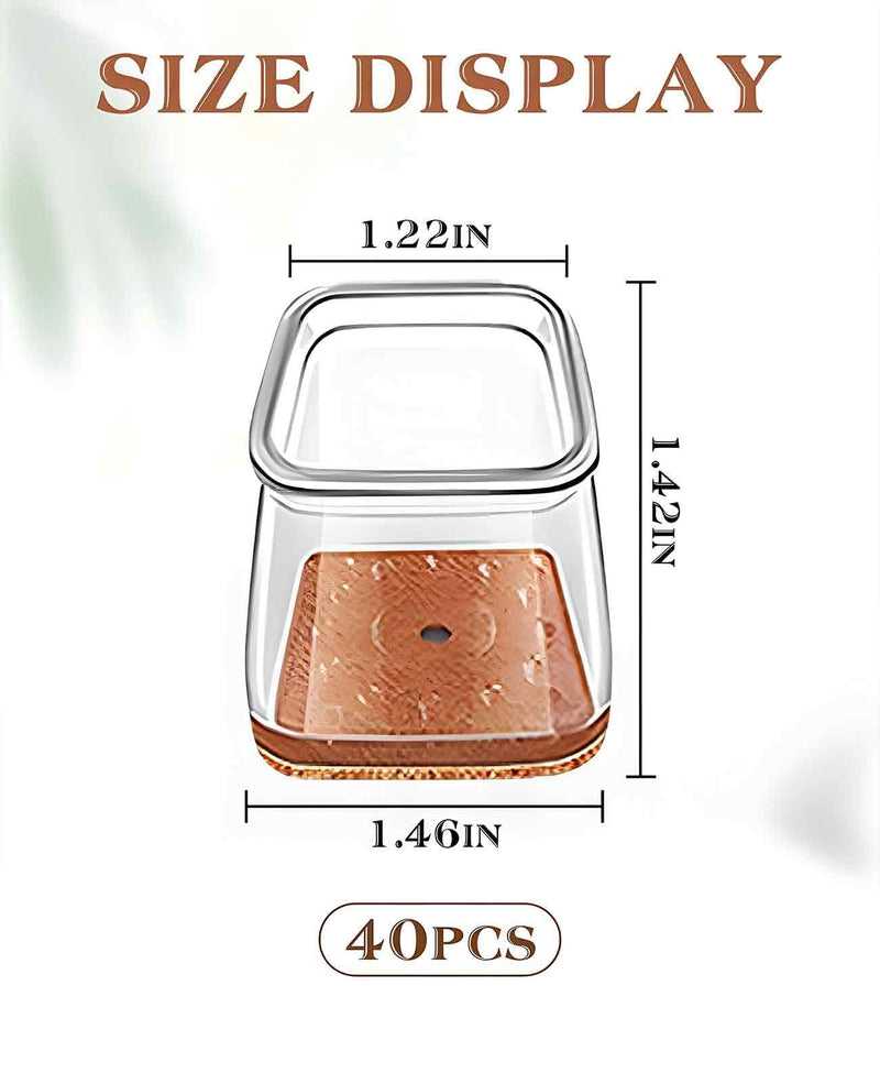 40PCS Square Chair Leg Protectors for Hardwood Floors Fit 1-1.5", Rectangle Silicone Foot Caps Covers