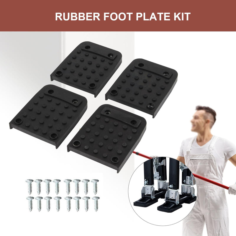 4Pcs Stilt Sole Anti-Slip Foot Pads for Drywall, Drywall Stilts Replacement Part Kits, Construction Tripod Mat with Screw for Plastering, Painting, Wiring, Street Performance
