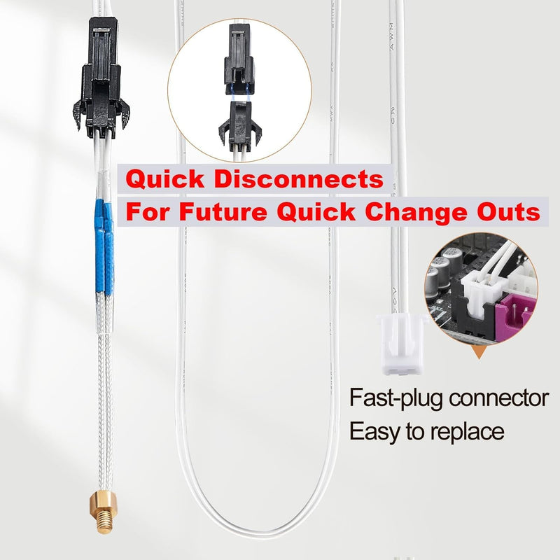 5Aplusreprap Ender 3 Hotend Upgrade: M3 Stud Thermistor,Fast Replaced, Compatible for Creality Ender 3 V2/Pro,CR-10 J-Head Hotend Replacement, Assembled Extruder 3D Printer Hot end Kit 24V 40W Red Set A