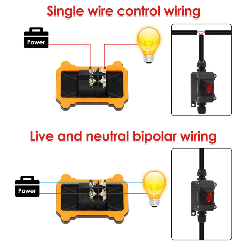 3PC 12V Waterproof Inline Power Switch Set-IP67 Weatherproof Inline Switch,10AWG with Wire & Without Wire Electrical Switch for Automotive,Outdoor Light,Home Appliance (2 No-Wire + 1 with-Wire)