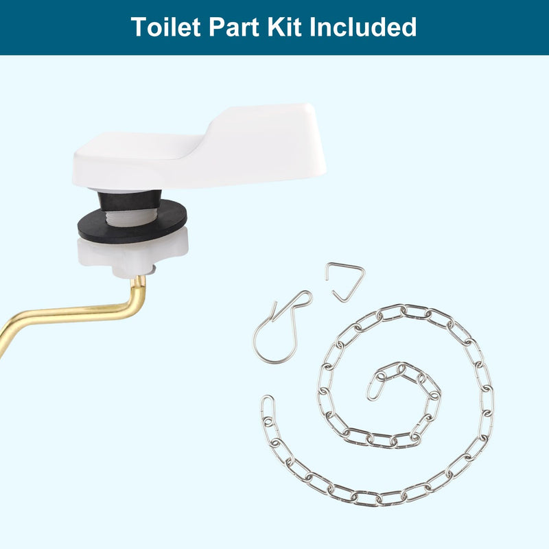 Hygie Rinse Universal Side Mount Toilet Handle Replacement Kit Compatible with American Standard/Mansfield/Gerber Toilet, Toilet Tank Flusher Lever with Flapper Chain, White 1PC - NewNest Australia