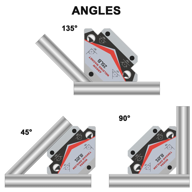 GUTIMORE 25LB Welding Magents, Pack of 4, Heavy Duty Angle Holding Magnet Holder 25LB-4P