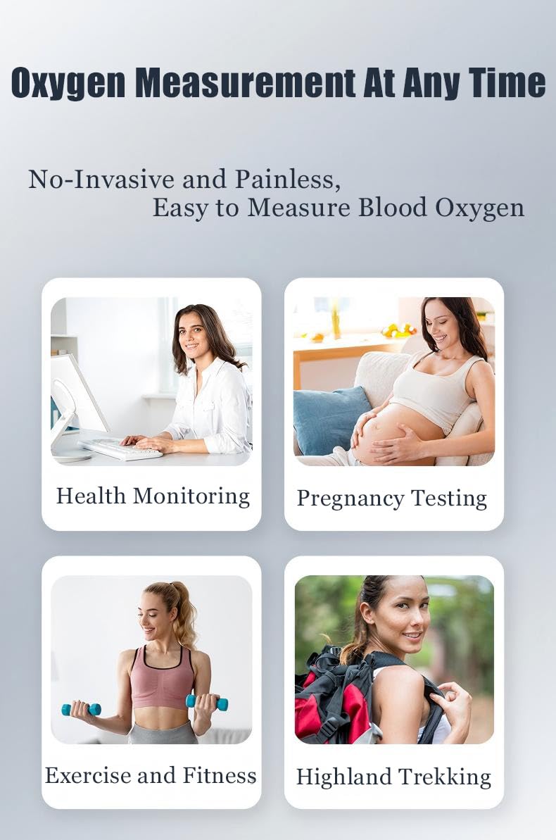 Oxygen Monitor Fingertip, Joxozp Pulse Oximeter Oxygen Saturation Monitor Checking SpO2 Level/Heart Rate/PI for Adults at Home Outdoor Sport Use