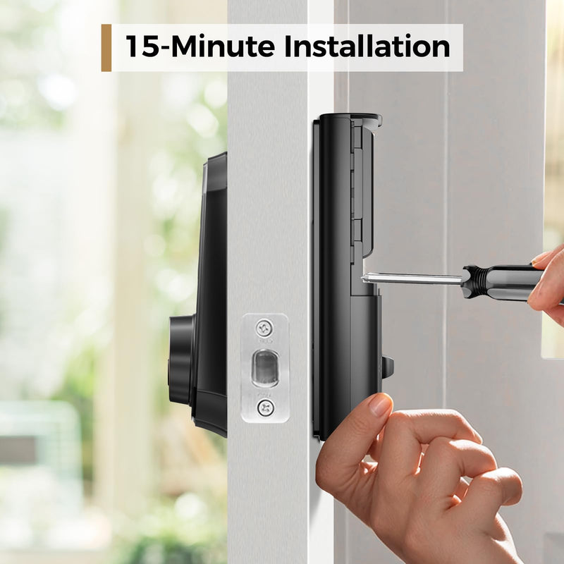 ARPHA Fingerprint Smart Door Lock - Keyless Entry Door Lock, Built-in WiFi Deadbolt with Keypad, APP Remote Control, Easy Installation (WiFi+Fingerprint+Password) WiFi+Fingerprint+Password
