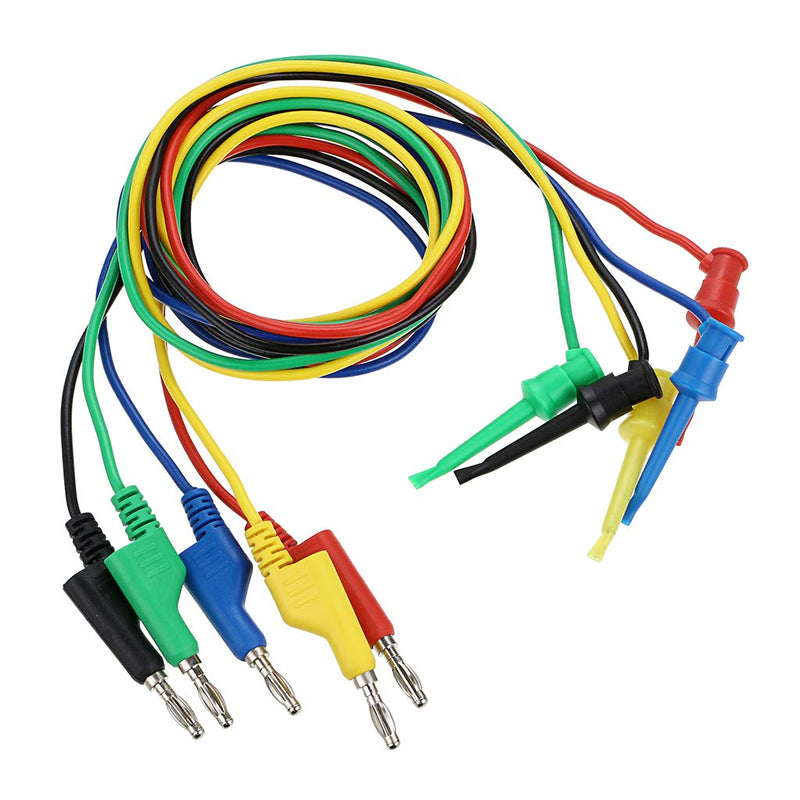 Sumnacon 39 Inch Multimeter Test Lead Set - 5 Pcs Stackable Banana Plug to Test Hook Wire Cable Kit with Protective, Flexible Wire Leads for Electrical Testing 500V/5A 3.3Ft/1M