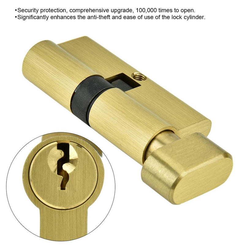 Brass Cylinder Lock Replacement - Storm Door Lock Cylinder with Safety Core and 3 Keys