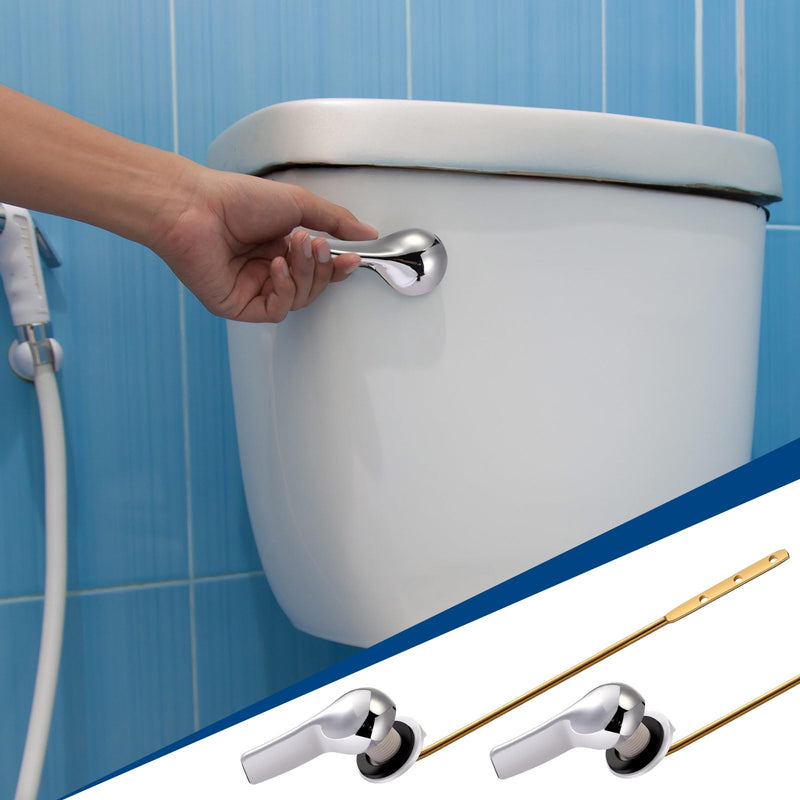 Lasnten 12 Pieces Toilet Handle Lever Flush Replacement, Brass Universal Flush Lever Finish Handle for Most Toilets (Front Mount) Front Mount