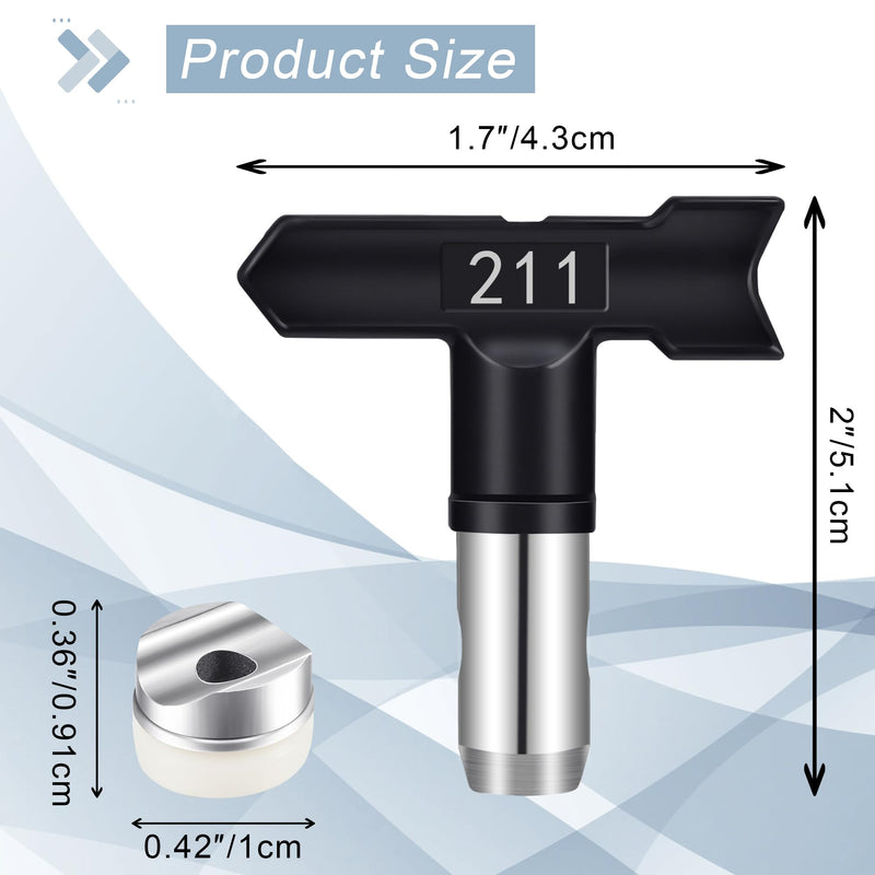 Airless Paint Sprayer Tips Reversible Spray Nozzle Tip Airless Spraying Machine Parts for Fences Garden Car Home 12 Pieces - 109,111,209,211,311,315,411,415,515,517,621,623