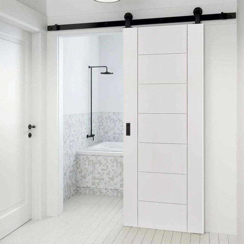 Hadnles Recessed Finger Flush Pulls - Fit Wardrobe, Pocket, Sliding Barn, Bifold Doors & More - Stainless Steel Brushed Rectangular Door Pull Hardware (6 INCH, Black - 2 Pack) 6 Inch Black- 2 Pack