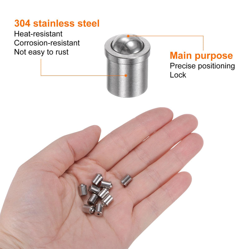 HARFINGTON 20pcs Ball Point Spring Plungers 5x6mm 304 Stainless Steel Precision Positioning Beads Ball Spring Plungers Ball Catch Latch for Door Cupboard Mechanical Devices Clamps Furniture