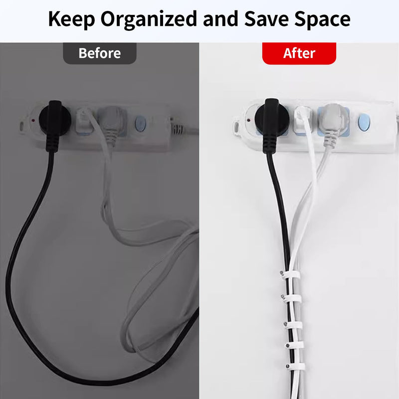 LeMotech 200pcs Cable Clips 5/6/8/10mm Cable Nail Clips Cable Tacks Coaxial Nail Clamps for Cable Cord Management RG6 RG59 CAT5 CAT6 RJ45 Electrical Ethernet Coaxial Clamps, White Round (5/6/8/10mm) 200