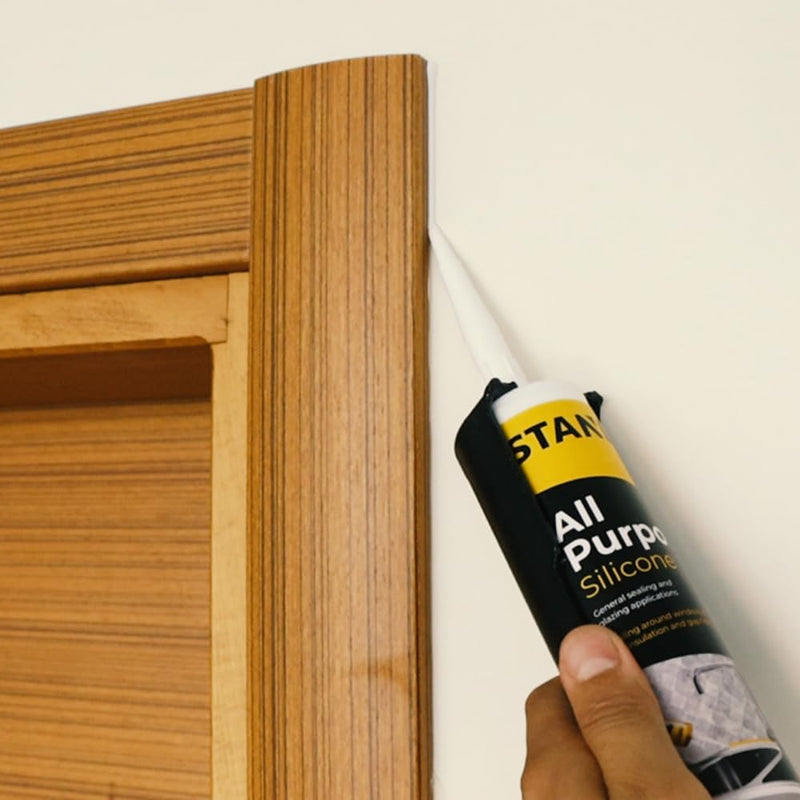 Stanley All Purpose RTV Silicone Sealant - 2x10.1 fl. oz. Gray, Window and Door Caulk,%100 Silicone Waterproof and Flexible Sealar for Kitchen & Bathroom, Cartridge, 2 Pack Grey