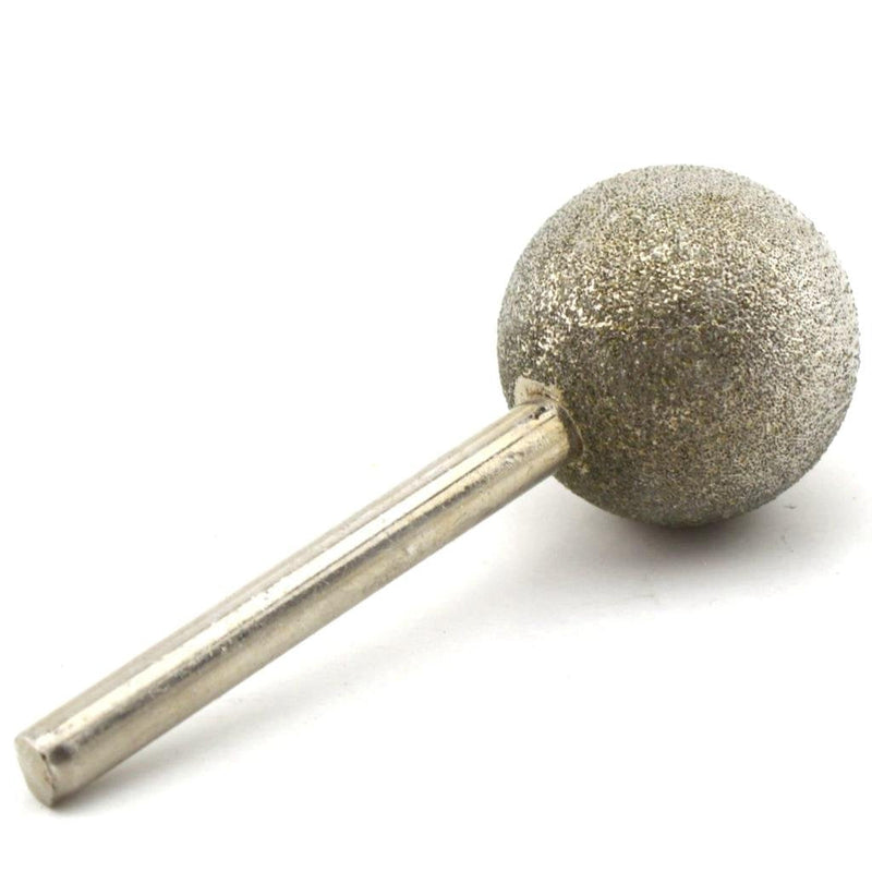 ILOVETOOL 28 mm Dia Spherical Head Diamond Grinding Bit Coated Mounted Points Round Ball Burs Grit 80 Shank 6mm Coarse Tools for Stone Head Diameter 28 mm